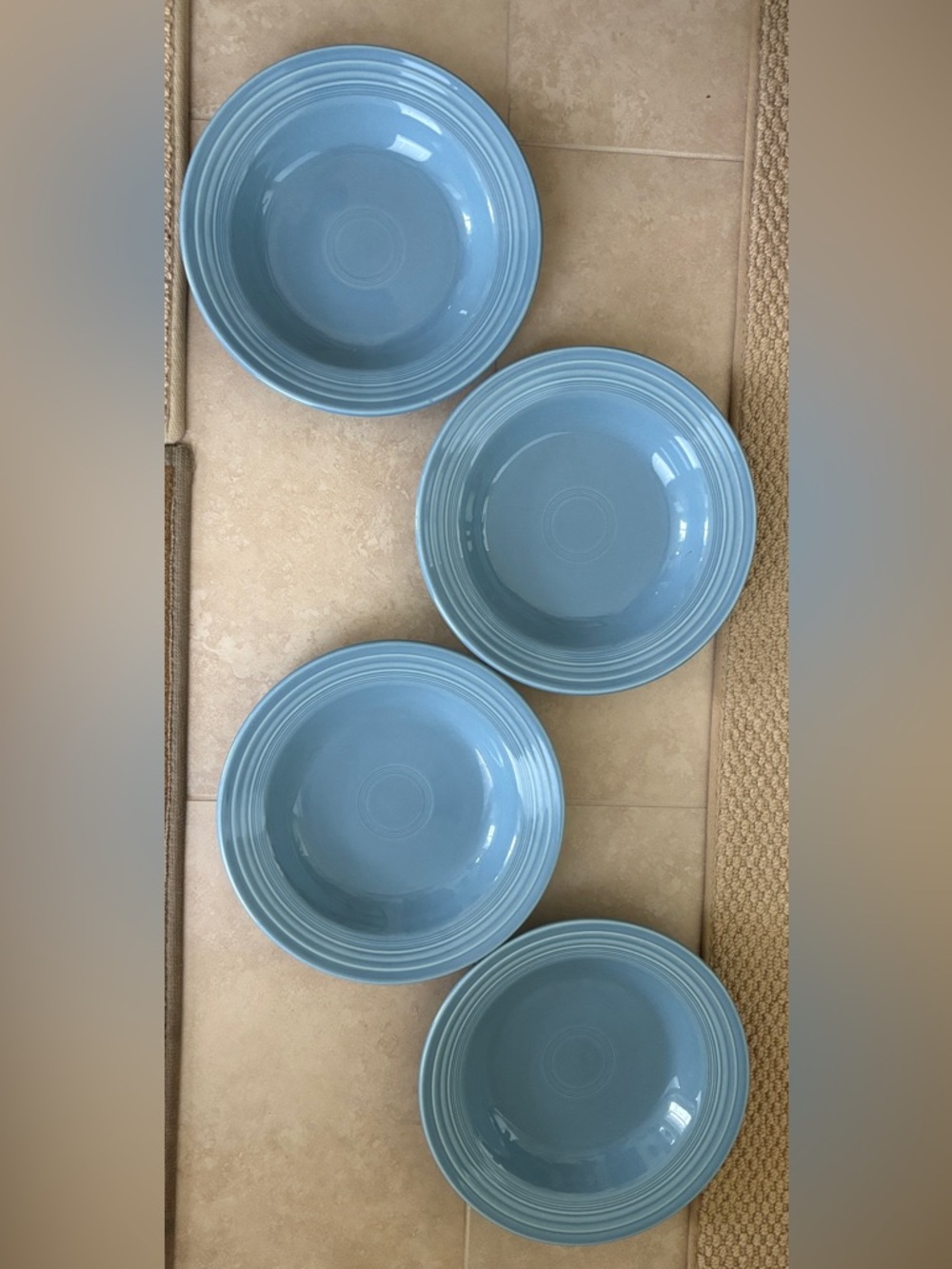 Vintage Fiesta Ware (1992) 9” Soup Bowls Periwinkle Blue - Set of 4